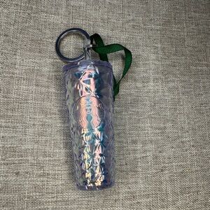 Starbucks Holographic Tumbler Keychain with Green Strap